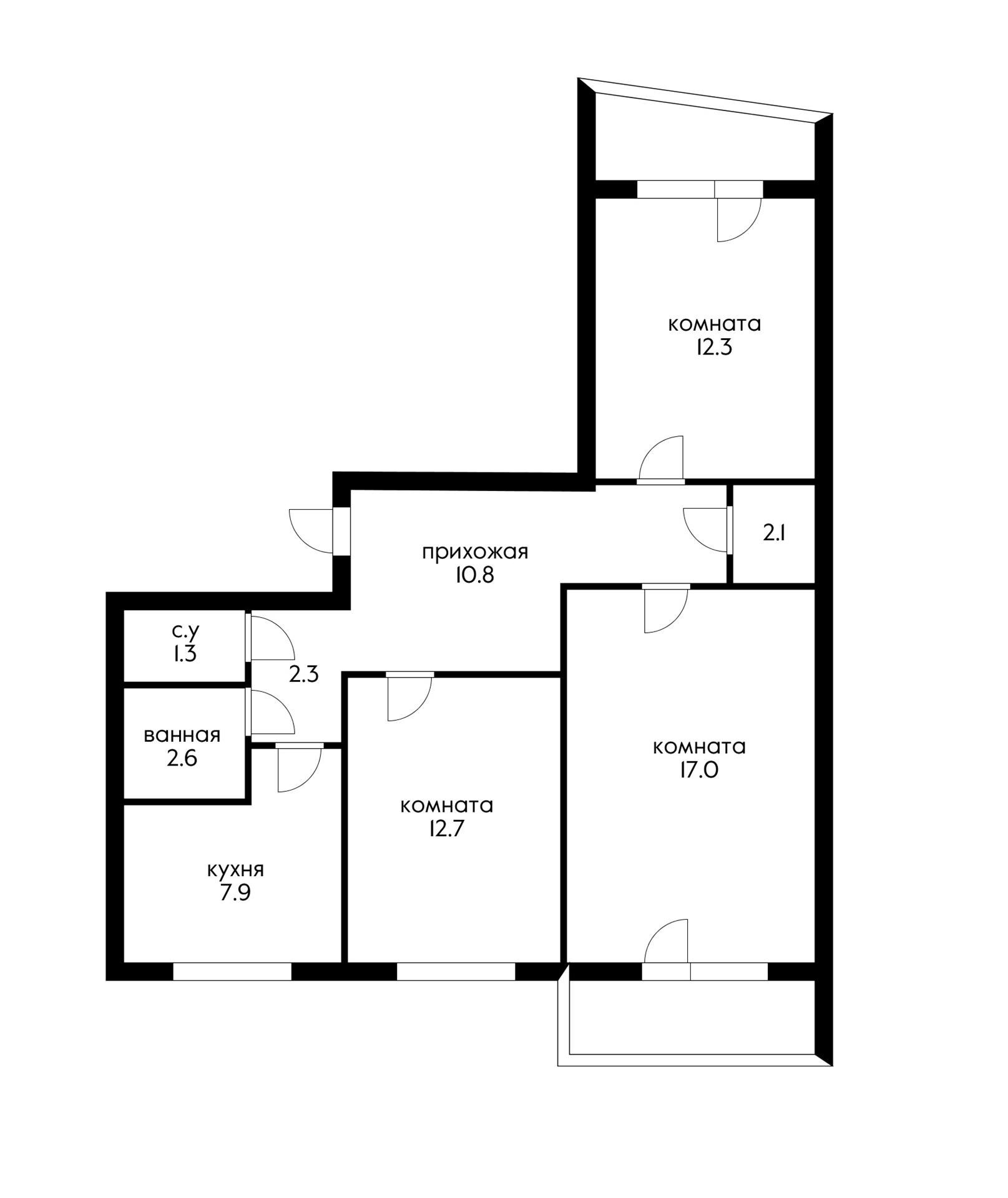 Фото №18: 3-комнатная квартира 69 м² - Краснодар, Западный внутригородской округ, мкр. Юбилейный, пр-кт Чекистов, 8/1