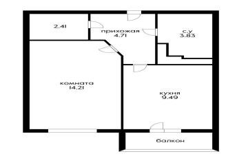 Фото №3: 1-комнатная квартира 37 м² - Краснодар, мкр. Прикубанский внутригородской округ, ул. Дубравная, 1