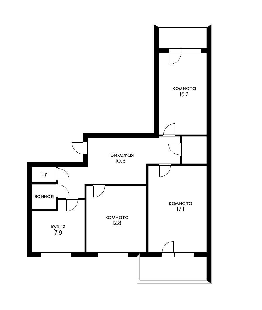 Фото №17: 3-комнатная квартира 72 м² - Краснодар, Западный внутригородской округ, мкр. Юбилейный, б-р Платановый, 19/1