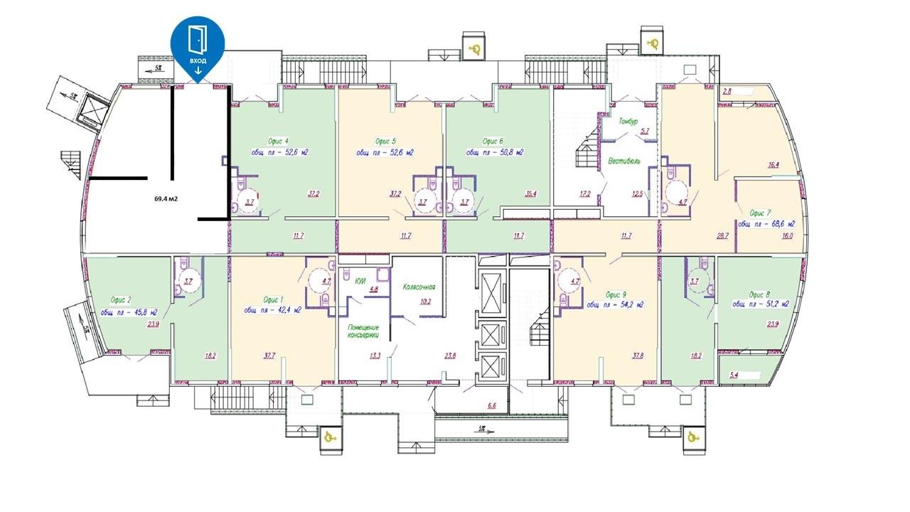 Фото №9: Коммерция 69 м² - Краснодар, Карасунский внутригородской округ, мкр. Почтовый, ул. имени Валерия Гассия, 4/7к4