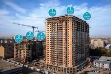 Фото №2: 1-комнатная квартира 34 м² - Краснодар, мкр. Музыкальный, ул. Российская, 257/7