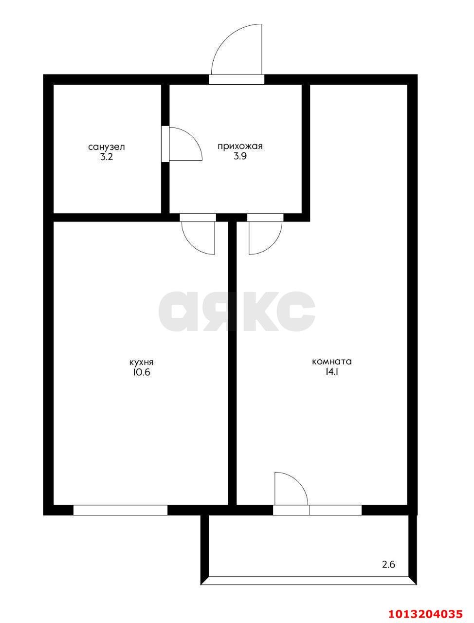Фото №12: 1-комнатная квартира 35 м² - Краснодар, жилой комплекс Облака, ул. имени Генерала Корнилова, 10
