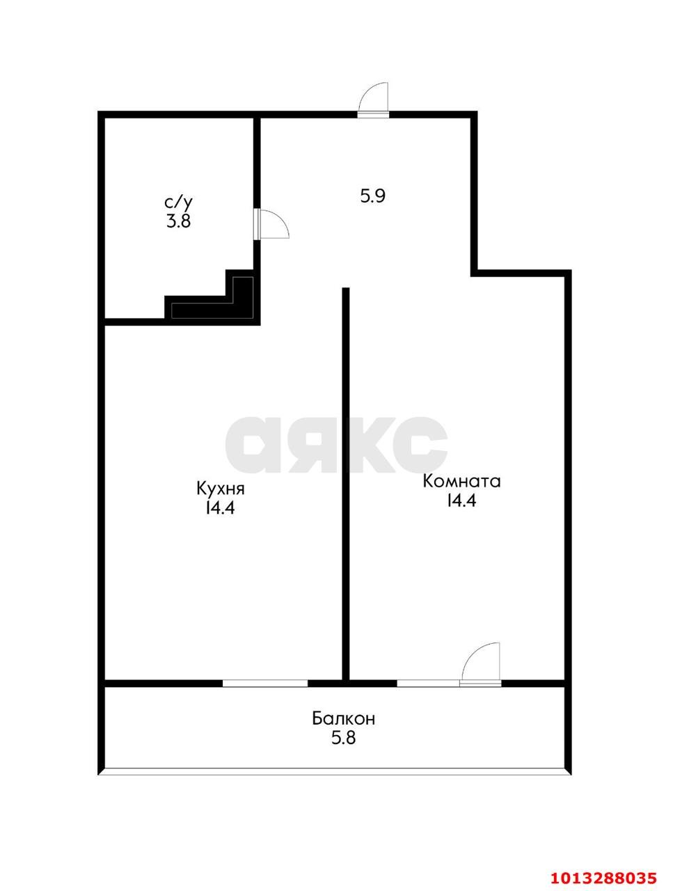 Фото №1: 1-комнатная квартира 44 м² - Краснодар, жилой комплекс Новелла, ул. Питерская, 40