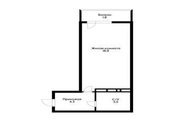 Фото №3: Студия 26 м² - Краснодар, мкр. жилой комплекс Абрикосово, ул. имени Героя Георгия Бочарникова, 4к1