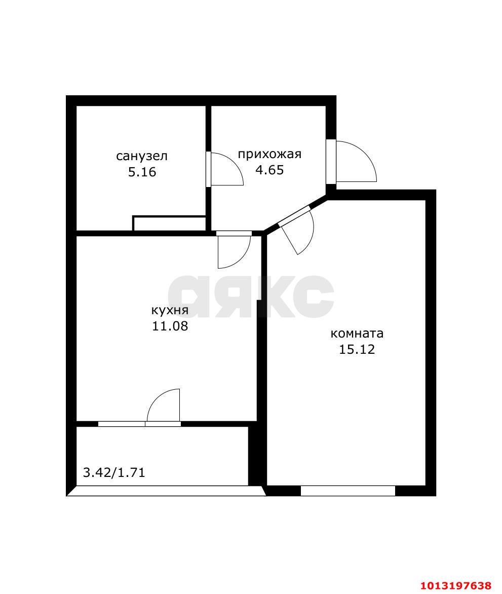 Фото №13: 1-комнатная квартира 39 м² - Краснодар, Светлоград, Прикубанский внутригородской округ, мкр. Славянский, ул. Красных Партизан, 1/4к15