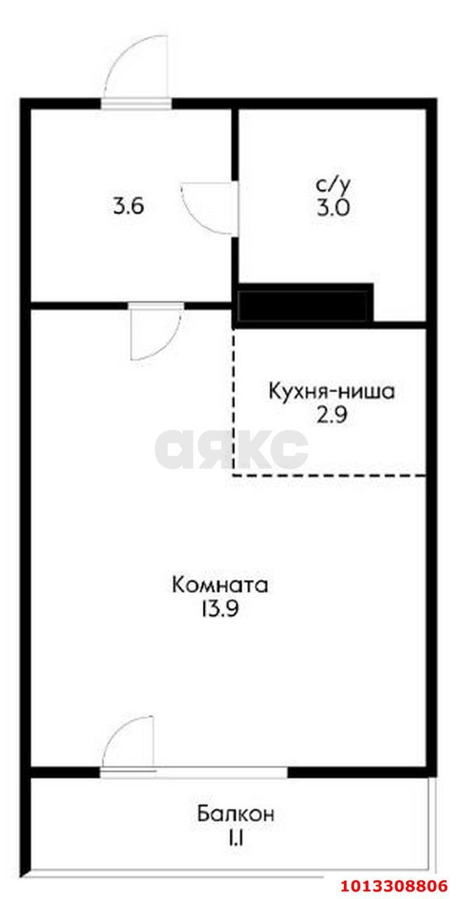 Фото №5: Студия 24 м² - Краснодар, жилой комплекс Дыхание, ул. Лётчика Позднякова, 2к18