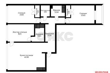 Фото №2: 3-комнатная квартира 144 м² - Краснодар, мкр. жилой комплекс Тургенев, ул. Дальняя, 8к2