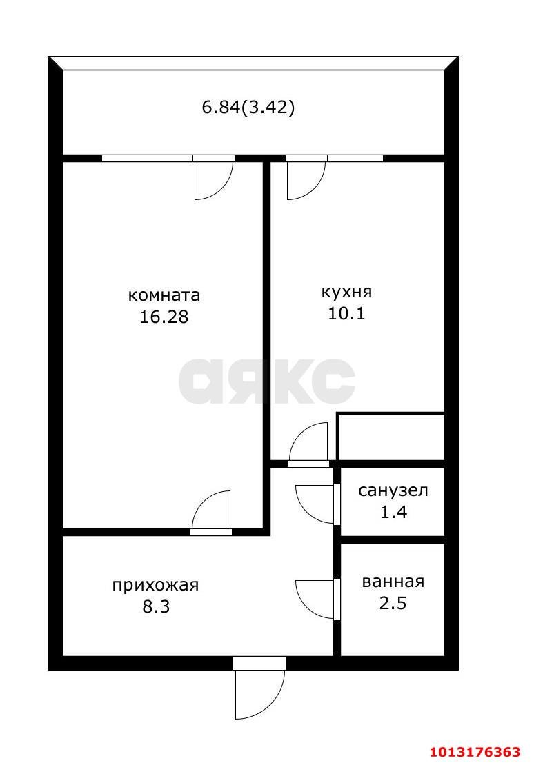 Фото №14: 1-комнатная квартира 45 м² - Краснодар, жилой комплекс 7 Вершин