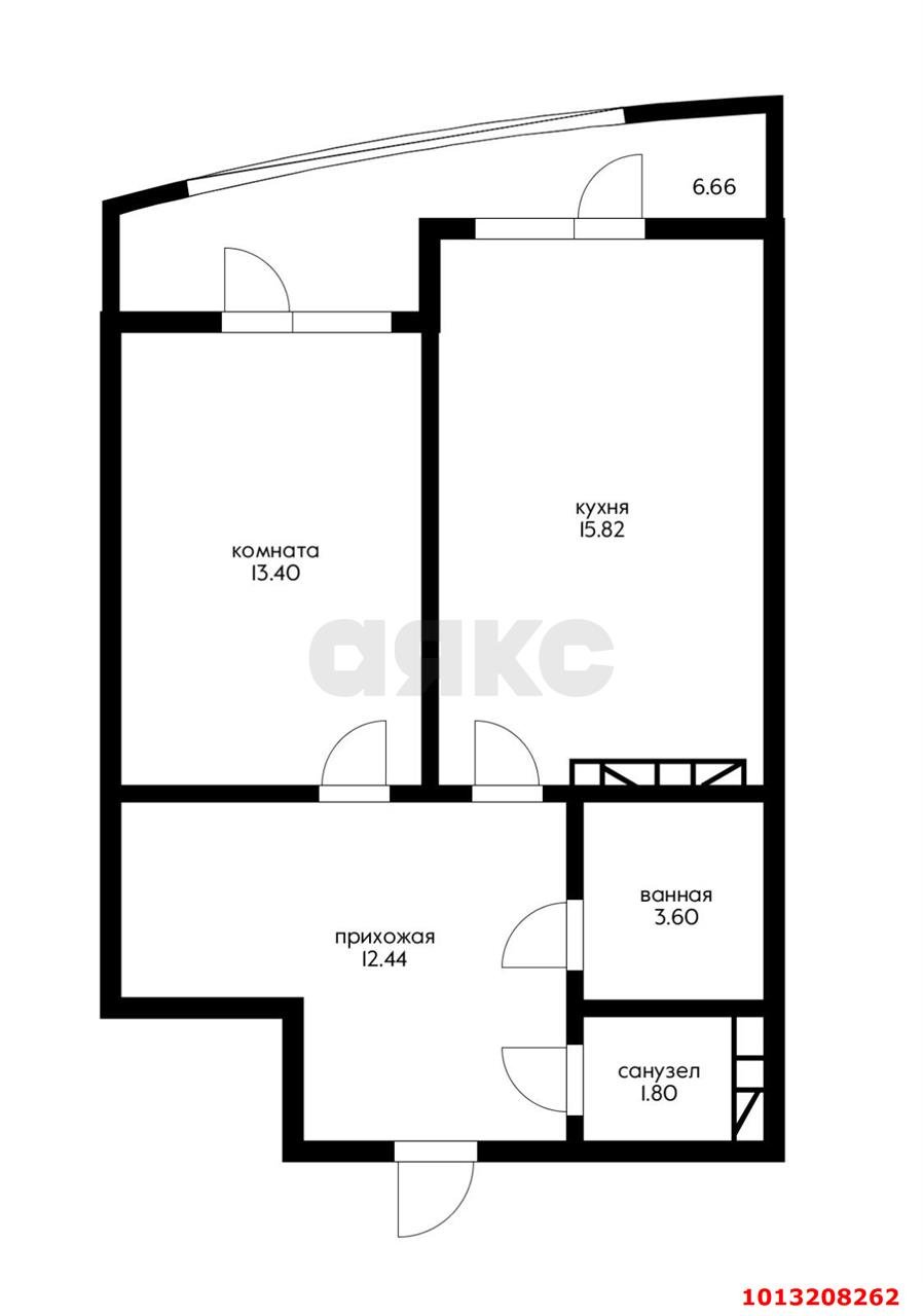 Фото №6: 1-комнатная квартира 54 м² - Краснодар, Черёмушки, ул. Вишняковой, 1/23к1