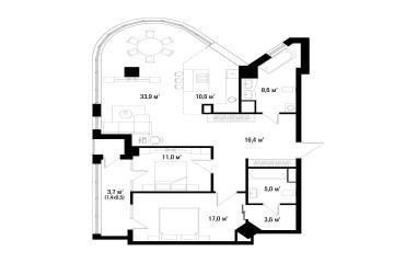 Фото №1: 3-комнатная квартира 108 м² - Краснодар, мкр. жилой комплекс Девелопмент Плаза, ул. имени 40-летия Победы, 33Г