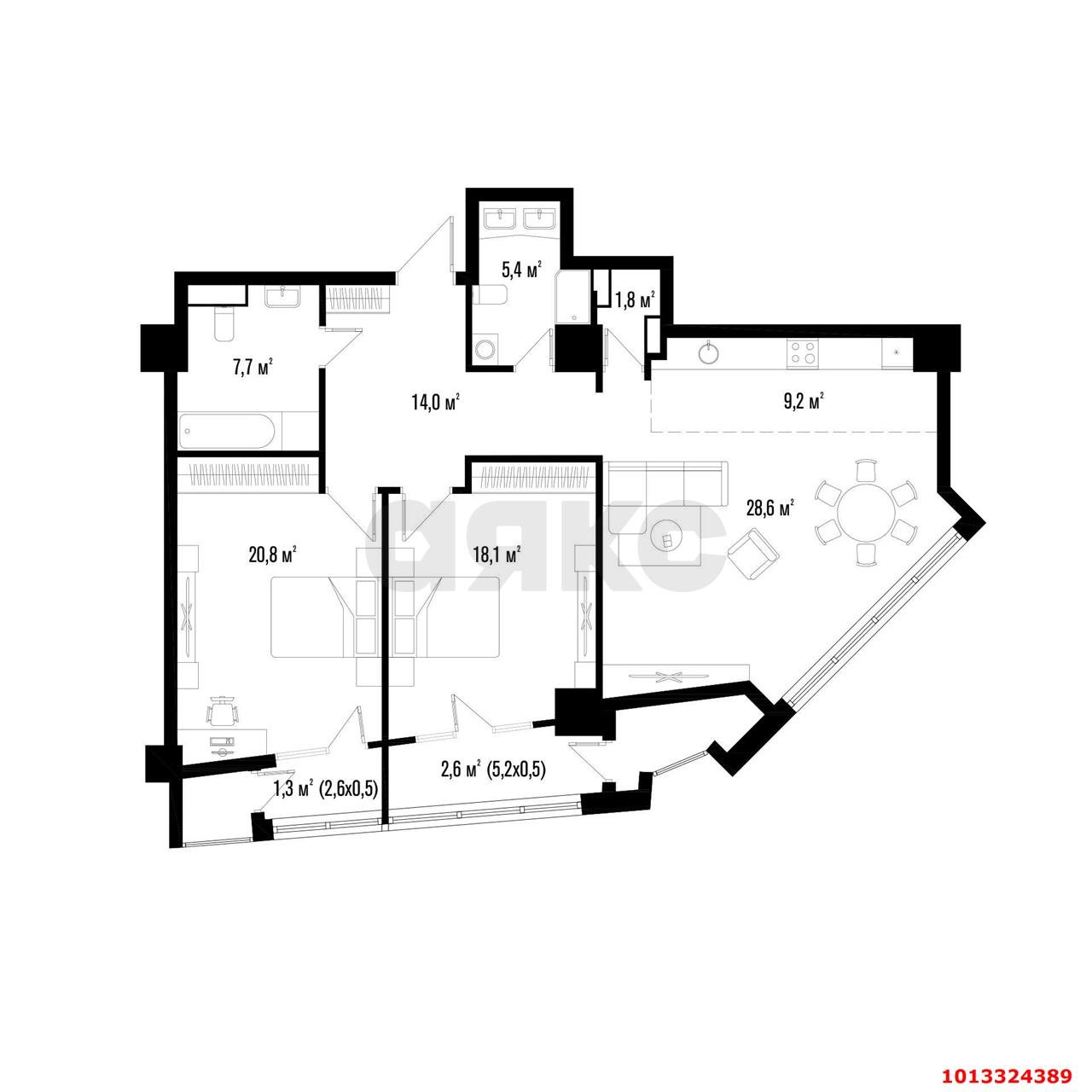 Фото №17: 3-комнатная квартира 110 м² - Краснодар, ЖК Девелопмент Плаза, Завод Измерительных Приборов, Прикубанский внутригородской округ, мкр. жилой комплекс Девелопмент Плаза, ул. имени 40-летия Победы, 33Г