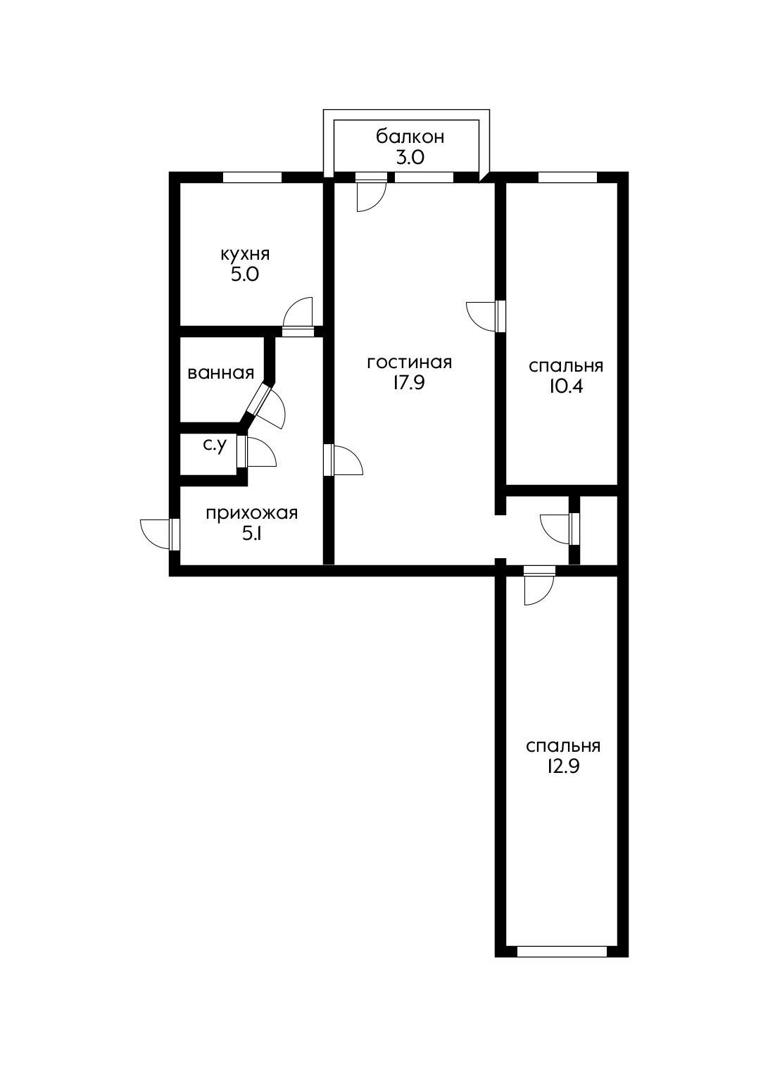 Фото №5: 3-комнатная квартира 71 м² - Краснодар, мкр. Западный внутригородской округ, ул. Красных Партизан, 232