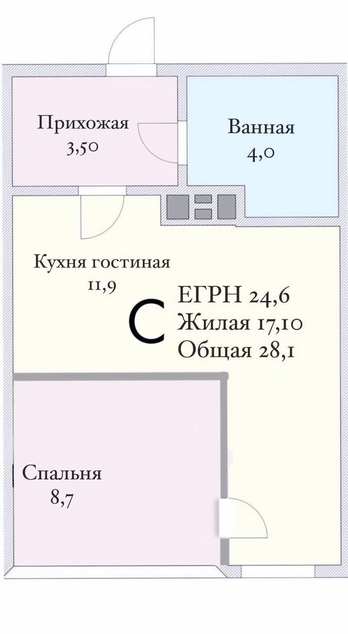 Фото №14: Студия 28 м² - Краснодар, Прикубанский внутригородской округ, мкр. жилой комплекс Самолёт, ул. Западный Обход, 39/2