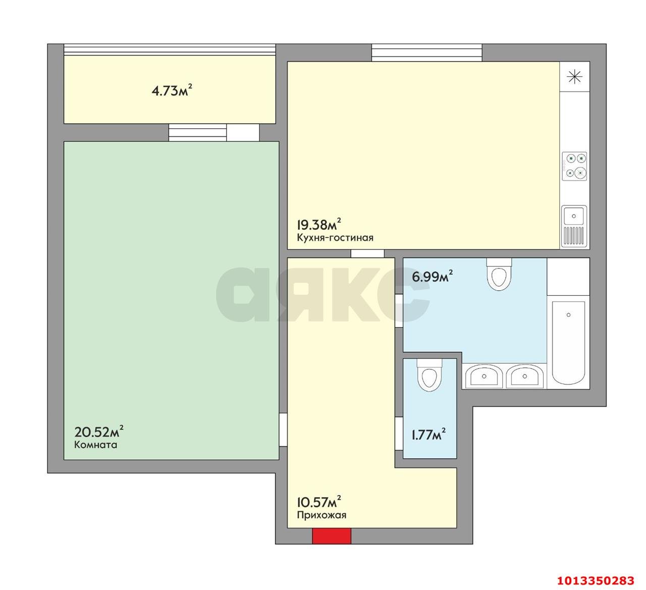 Фото №20: 2-комнатная квартира 66 м² - Краснодар, Восточно-Кругликовский, ул. Черкасская, 71