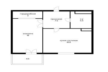 Фото №4: 1-комнатная квартира 56 м² - Краснодар, мкр. жилой комплекс Триумф, ул. имени П.М. Гаврилова, 27/1