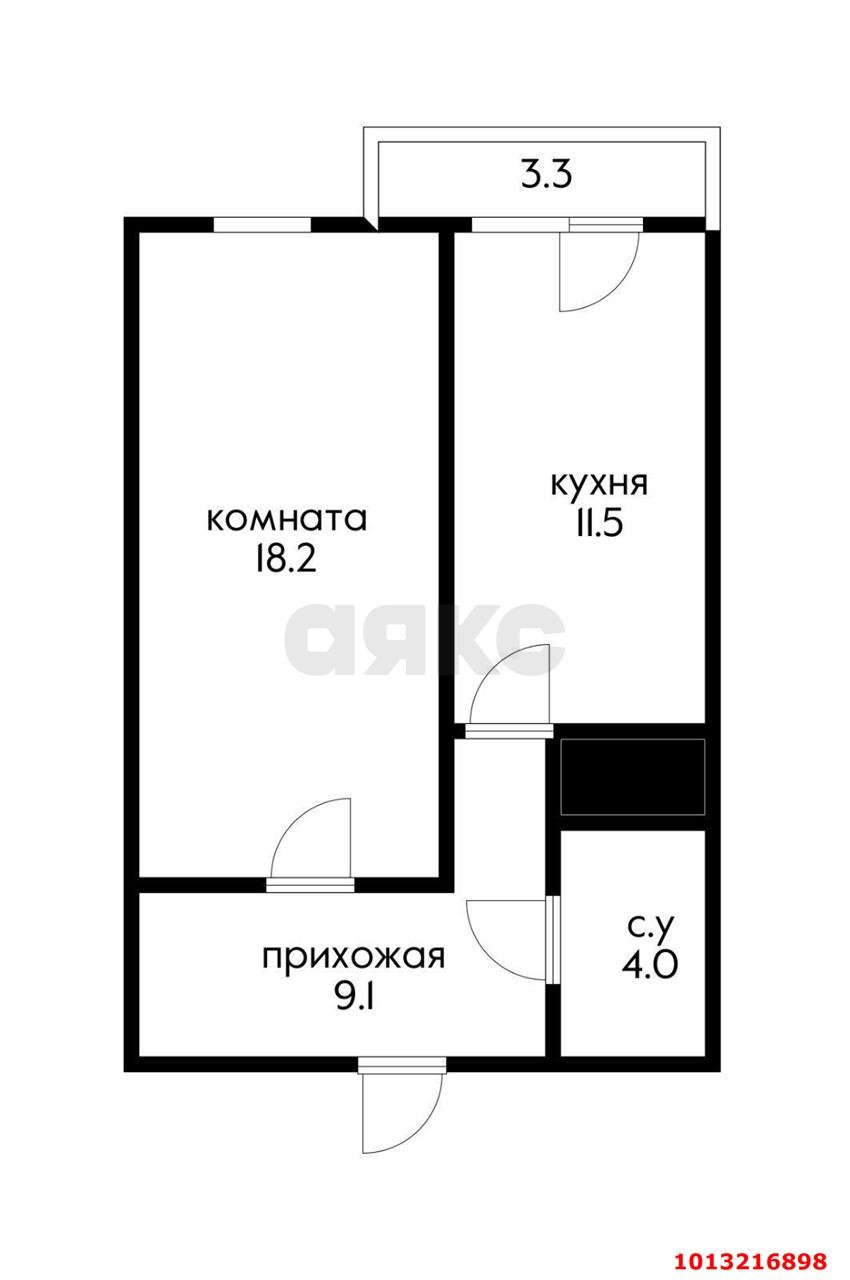 Фото №6: 1-комнатная квартира 46 м² - Краснодар, Прикубанский внутригородской округ, Завод Радиоизмерительных Приборов, имени Петра Метальникова, мкр. Музыкальный, ул. имени Сергея Есенина, 110/1