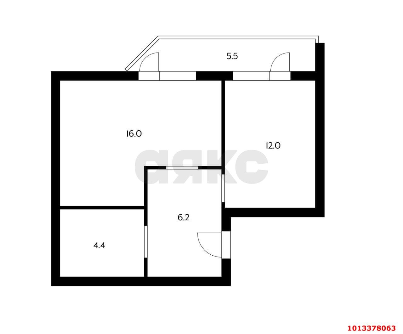 Фото №4: 1-комнатная квартира 44 м² - Краснодар, Музыкальный, ул. имени Дунаевского И.И., 24