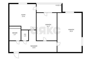 Фото №3: 2-комнатная квартира 61 м² - Краснодар, мкр. жилой комплекс Лиговский, ул. Героя Хабибуллина, 11