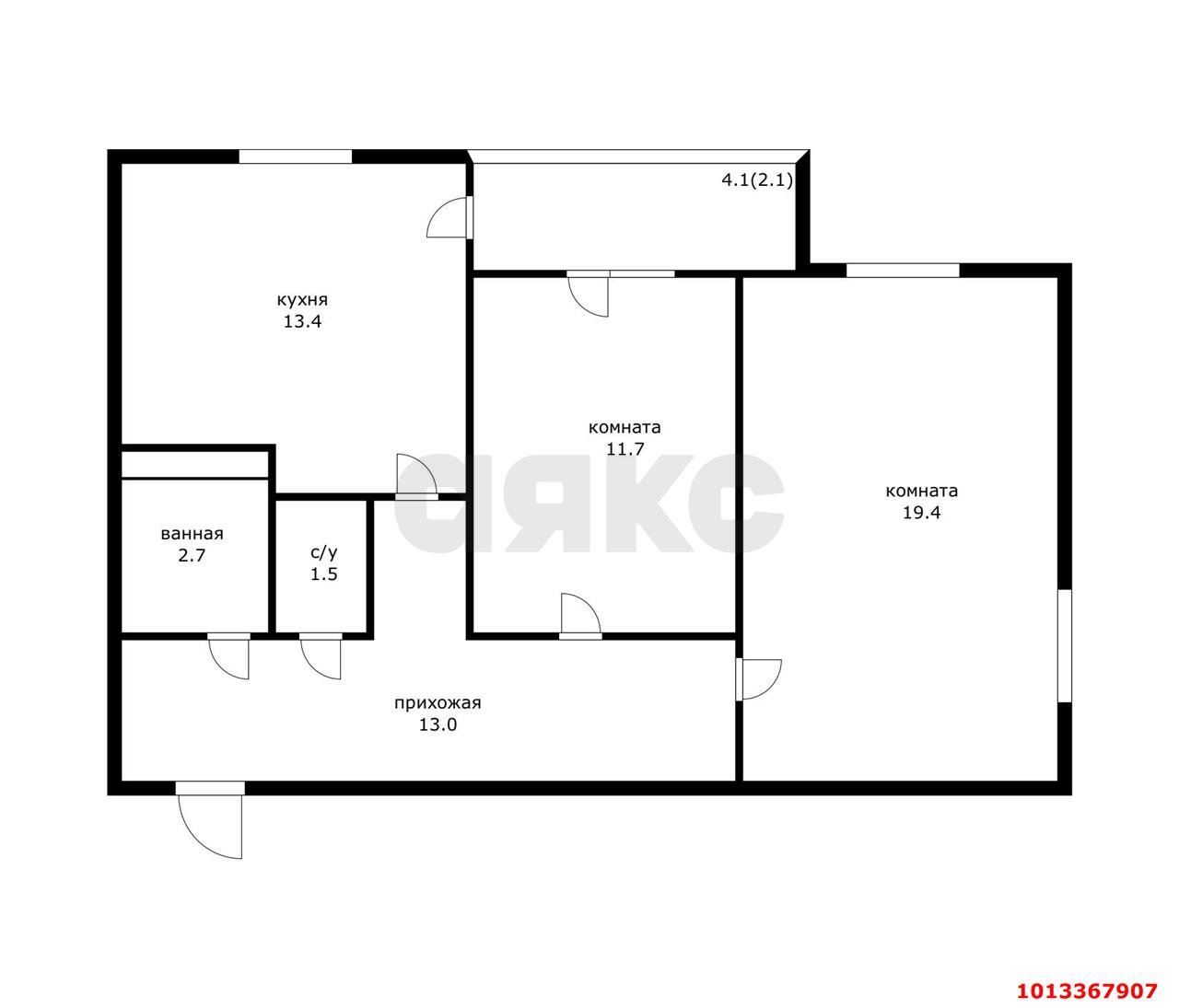 Фото №3: 2-комнатная квартира 63 м² - Краснодар, жилой комплекс Лиговский, ул. Героя Хабибуллина, 11