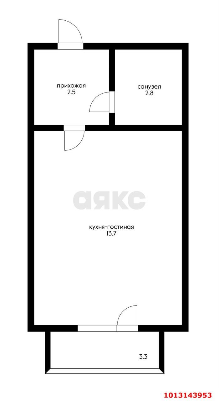 Фото №10: Студия 22 м² - Краснодар, мкр. Прикубанский внутригородской округ, ул. имени В.М. Комарова, 106Бк4