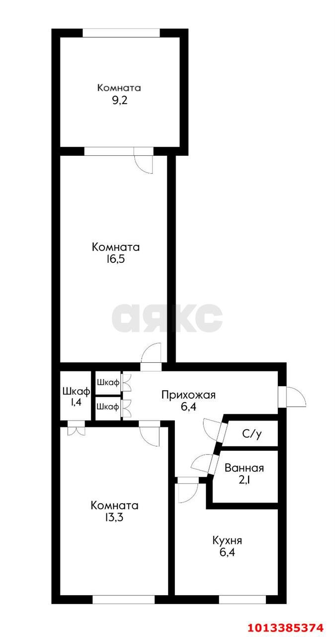 Фото №13: 3-комнатная квартира 56 м² - Краснодар, жилой комплекс На Стахановской, ул. Стахановская, 1/5