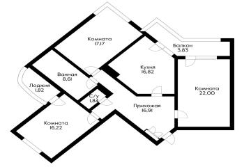 Фото №2: 3-комнатная квартира 104 м² - Краснодар, мкр. Западный внутригородской округ, ул. Шоссе Нефтяников, 18