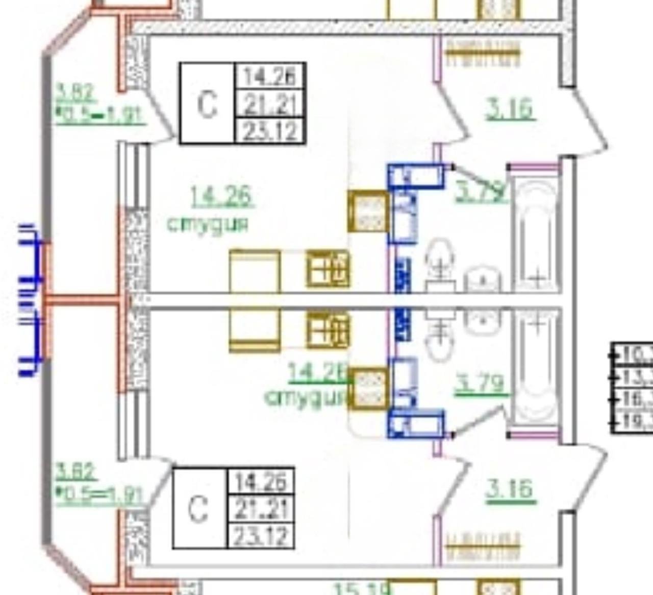 Фото №10: Студия 25 м² - Краснодар, ЖК Урал, Карасунский внутригородской округ, Камвольно-суконный Комбинат, мкр. жилой комплекс Ural, ул. Уральская, 87/7