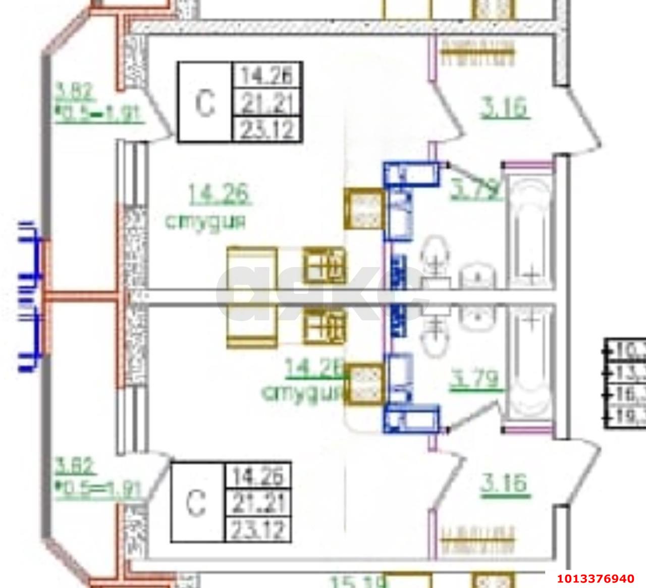Фото №10: Студия 25 м² - Краснодар, жилой комплекс Ural, ул. Уральская, 87/7