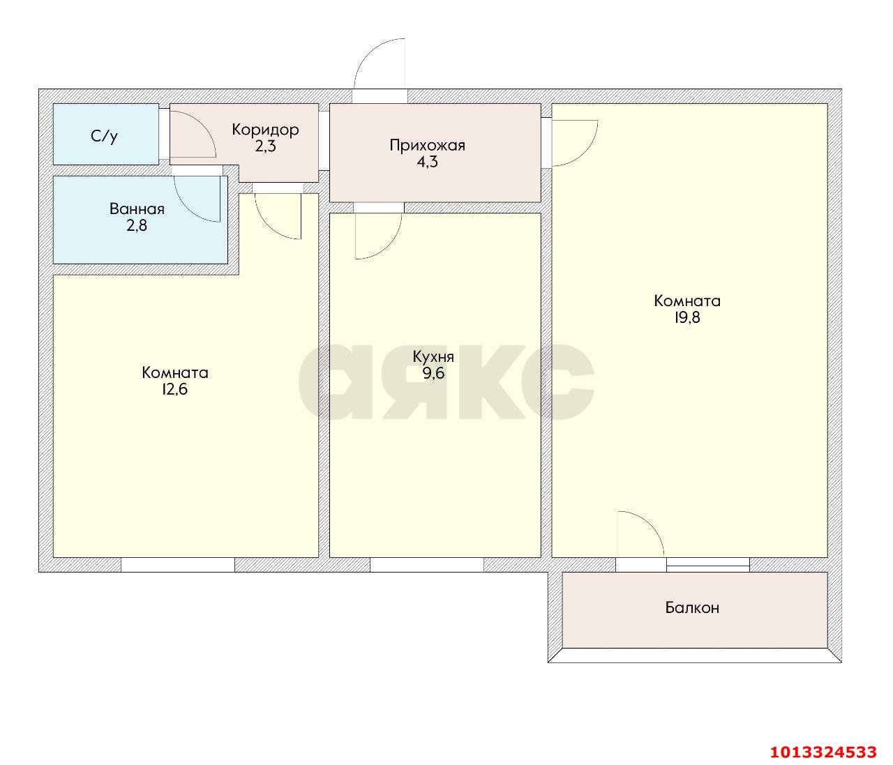 Фото №11: 2-комнатная квартира 52 м² - Краснодар, Прикубанский внутригородской округ, мкр. Фестивальный, ул. Красных Партизан, 443