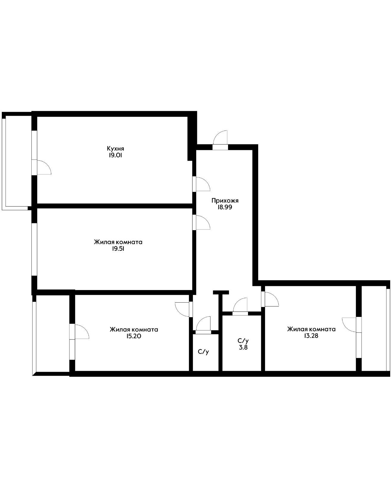 Фото №13: 3-комнатная квартира 107 м² - Краснодар, Прикубанский внутригородской округ, мкр. Микрохирургии глаза, ул. Красных Партизан, 4/4