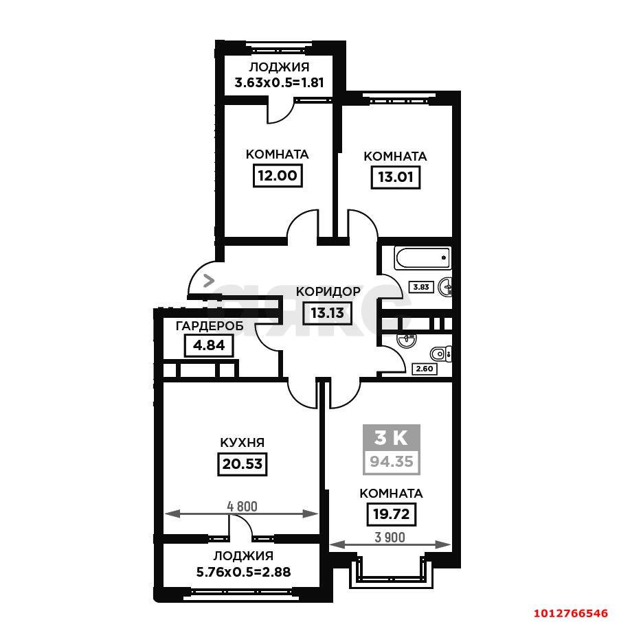 Фото №1: 3-комнатная квартира 96 м² - Краснодар, Школьный, Прикубанский внутригородской округ, Круглик, мкр. жилой комплекс Сердце, ул. Школьная, 1
