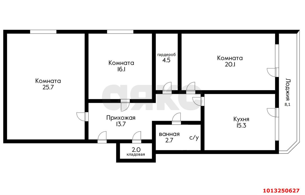 Фото №14: 3-комнатная квартира 109 м² - Краснодар, жилой комплекс Димитрова, ул. Димитрова, 3/1