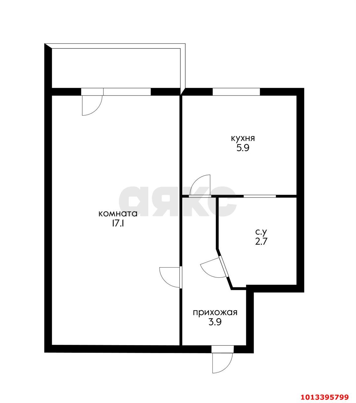 Фото №9: 1-комнатная квартира 32 м² - Краснодар, мкр. Прикубанский внутригородской округ, ул. Авиагородок, 16