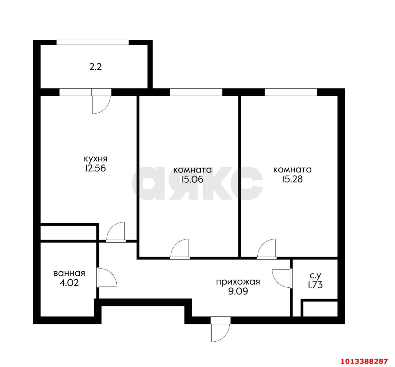 Фото №5: 2-комнатная квартира 59 м² - Знаменский, Карасунский внутригородской округ, мкр. Родные Просторы, ул. Природная, 10Бк24