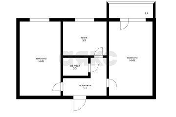 Фото №2: 2-комнатная квартира 43 м² - Краснодар, мкр. Фестивальный, ул. Яна Полуяна, 22