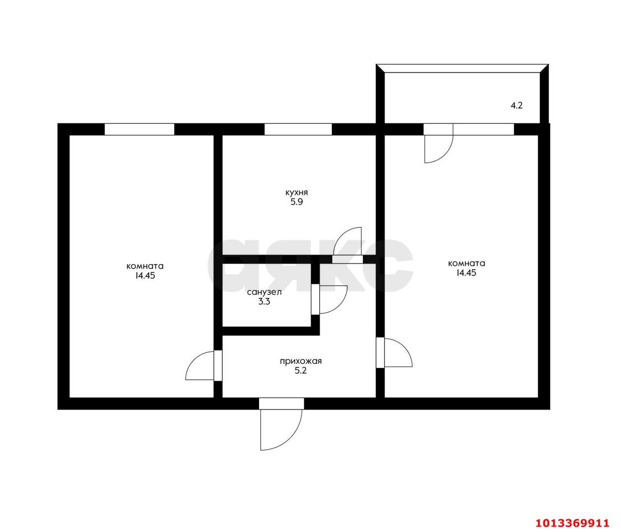 Фото №2: 2-комнатная квартира 43 м² - Краснодар, Фестивальный, ул. Яна Полуяна, 22