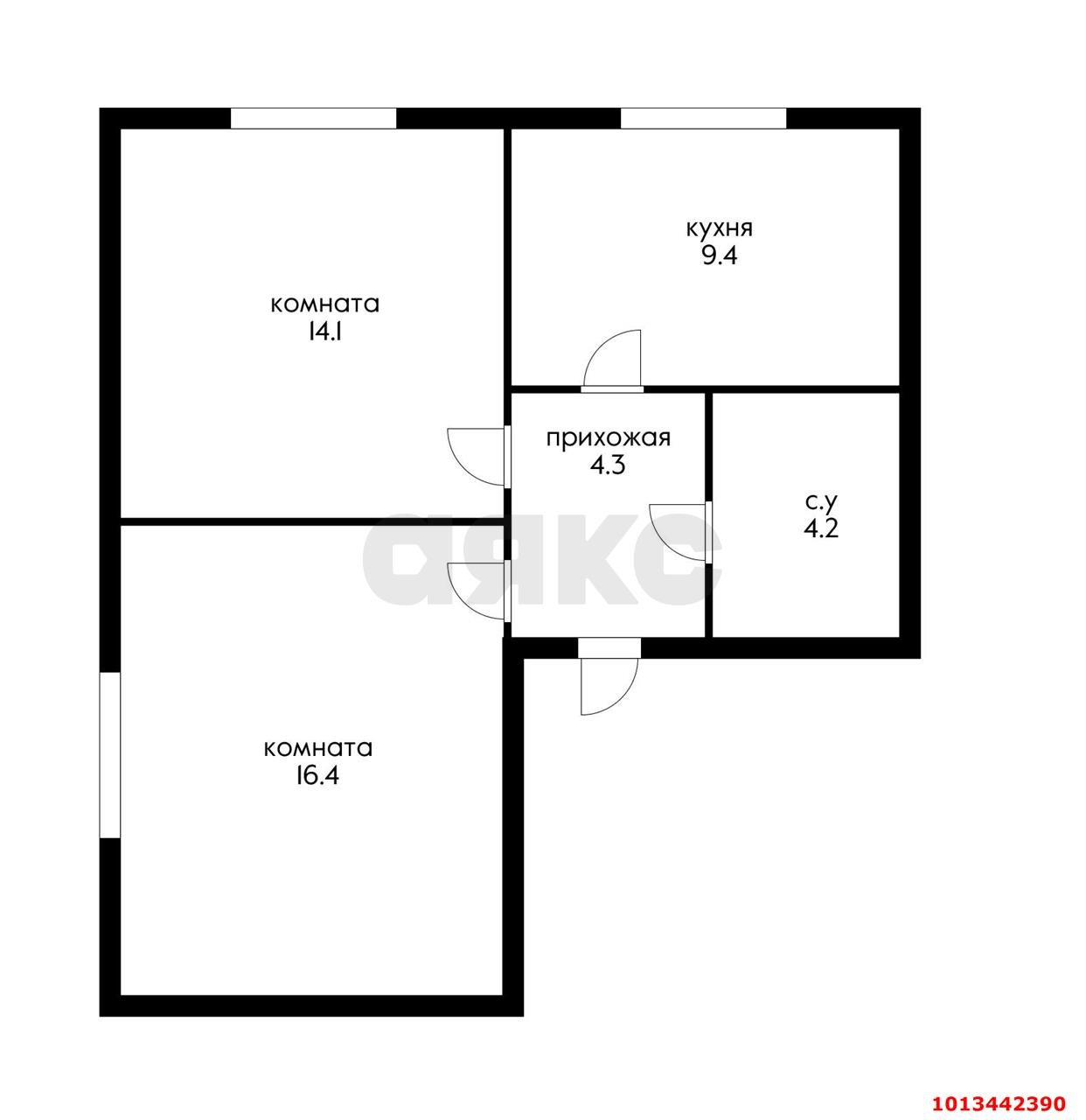 Фото №11: 2-комнатная квартира 48 м² - Яблоновский, жилой комплекс Солнечный, ул. Солнечная, 43Ак2