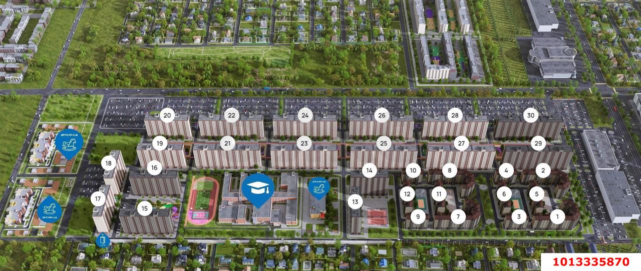 Фото №4: 1-комнатная квартира 36 м² - Краснодар, коттеджный  Николино Парк, ул. Лётчика Позднякова, 21