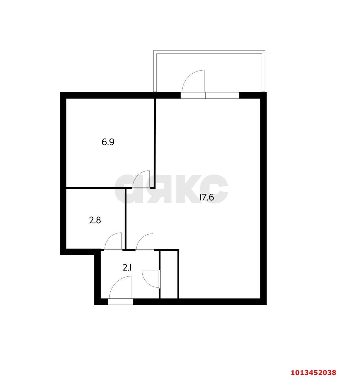 Фото №9: 1-комнатная квартира 33 м² - Краснодар, имени Н.И. Вавилова, ул. имени Калинина, 68
