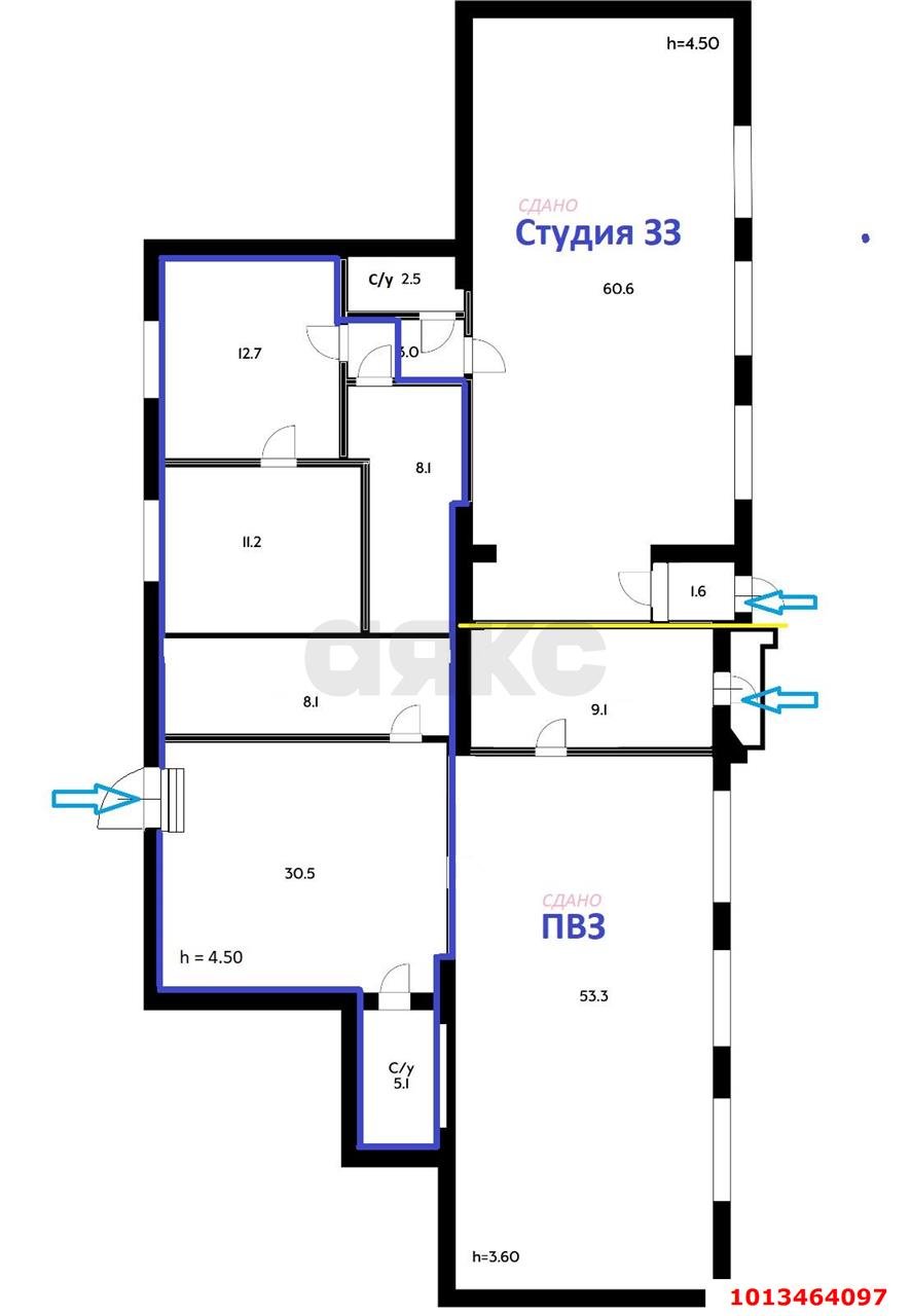 Фото №4: Офисное помещение 73 м² - Краснодар, Центральный, ул. Мира, 63