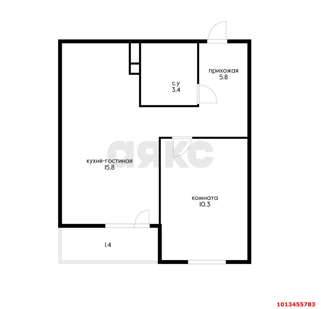 Фото №4: 1-комнатная квартира 38 м² - Краснодар, Прикубанский внутригородской округ, ул. Круговая, 4/1