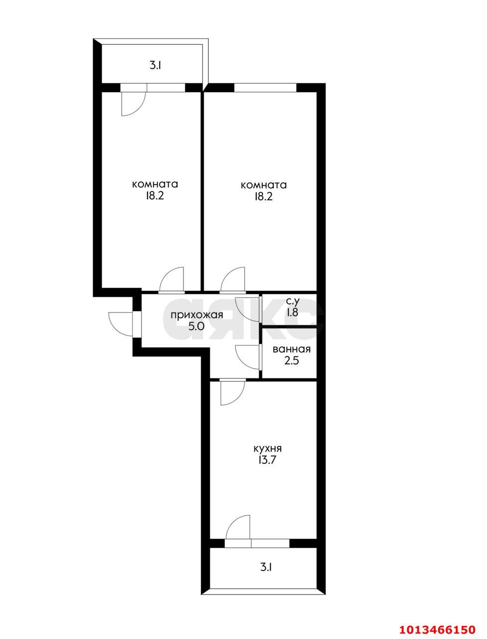 Фото №13: 2-комнатная квартира 66 м² - Краснодар, ЖК Британия, ул. Измаильская, 74к4