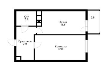 Фото №3: 1-комнатная квартира 42 м² - Краснодар, мкр. жилой комплекс Империал, ул. Бородинская, 137к2