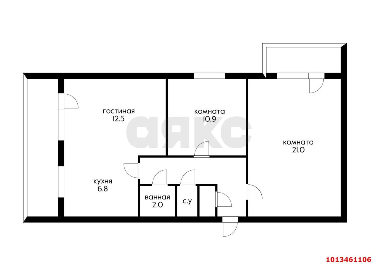 Фото №14: 3-комнатная квартира 60 м² - Краснодар, Западный внутригородской округ, ул. Красная, 43