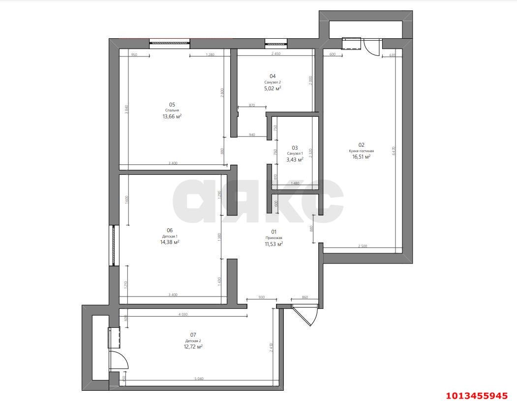 Фото №9: 3-комнатная квартира 74 м² - Краснодар, Центральный, ул. Леваневского, 55