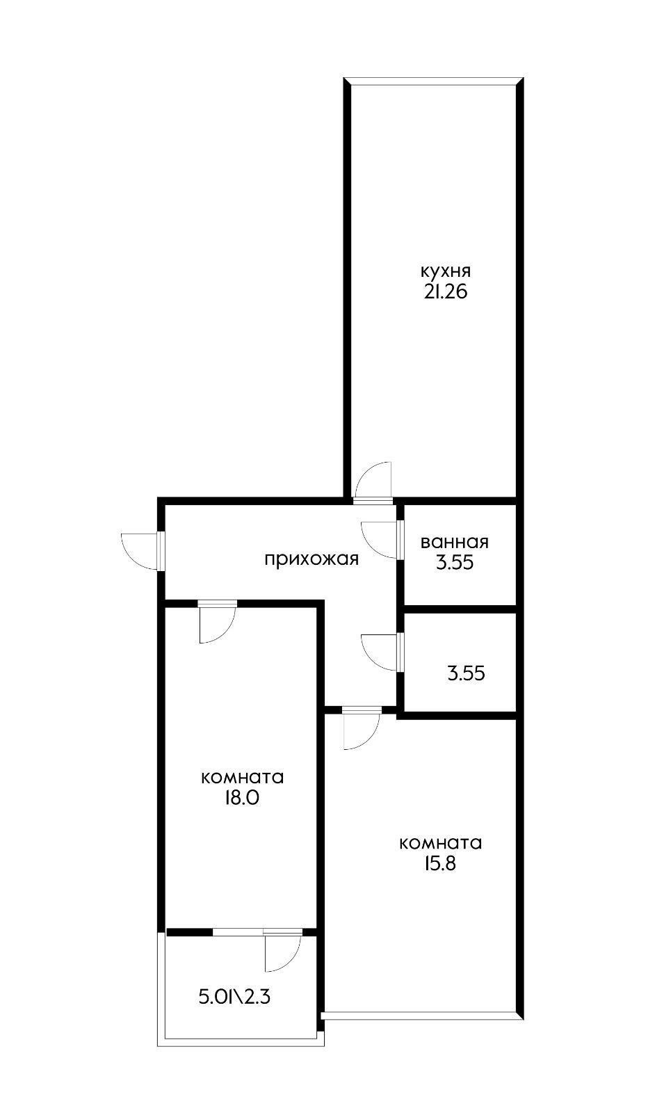 Фото №8: 2-комнатная квартира 77 м² - Краснодар, Прикубанский внутригородской округ, мкр. ЖК Оазис, ул. Измаильская, 76к6