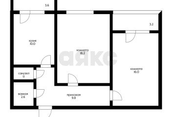 Фото №2: 2-комнатная квартира 55 м² - Краснодар, мкр. Военный городок № 1, ул. имени Калинина, 350/4