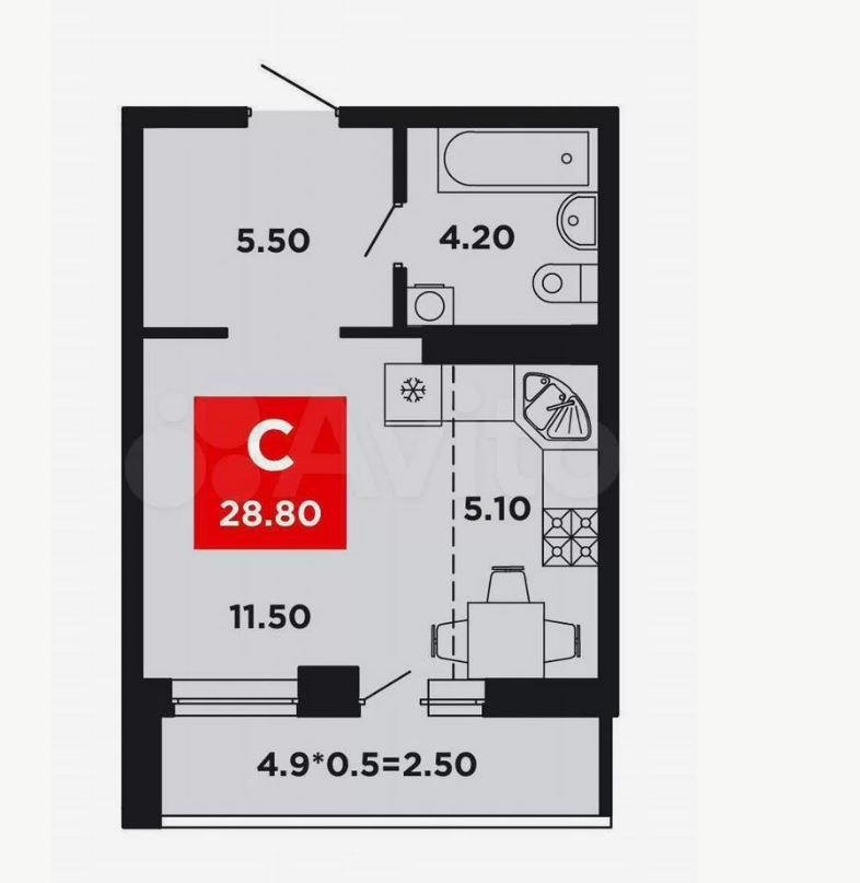 Фото №13: Студия 31 м² - Краснодар, ЖК Красная Площадь, Прикубанский внутригородской округ, мкр. жилой комплекс Нeo-квартал Красная Площадь, ул. Конгрессная, 19/3