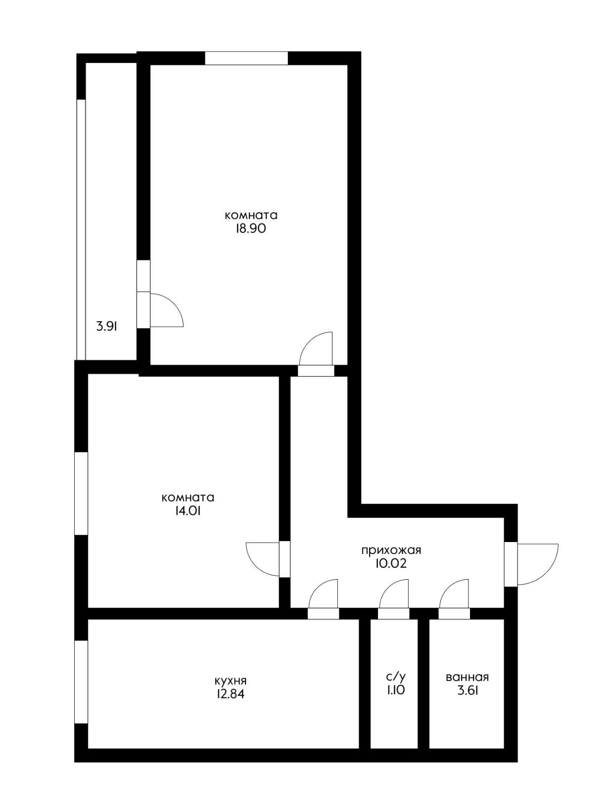 Фото №14: 2-комнатная квартира 64 м² - Краснодар, Прикубанский внутригородской округ, ЖК Рада, мкр. Музыкальный, ул. имени С.В. Рахманинова, 34
