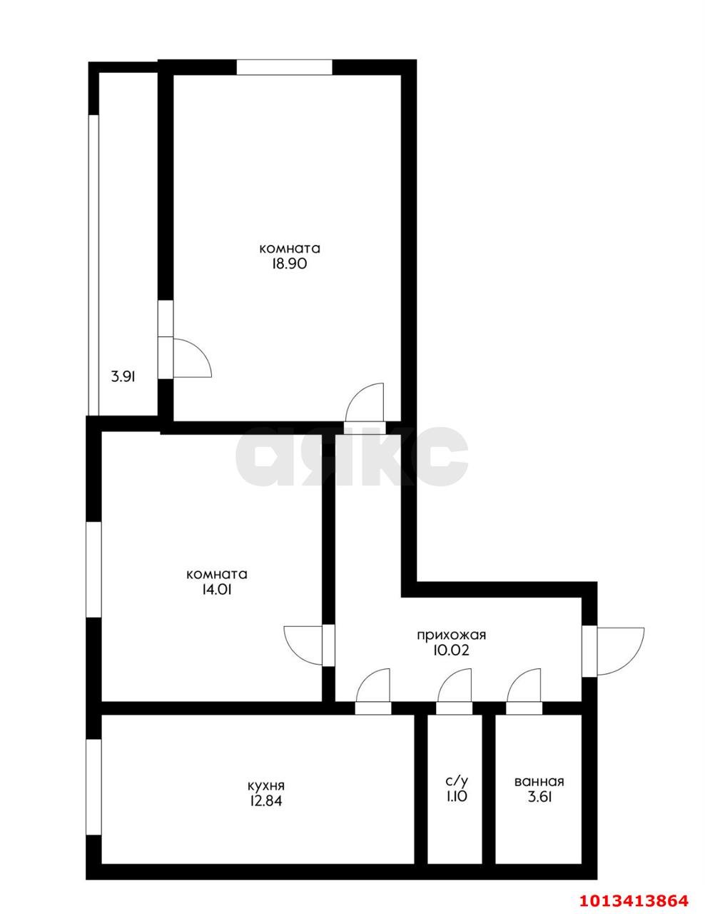 Фото №1: 2-комнатная квартира 61 м² - Краснодар, Музыкальный, ул. имени С.В. Рахманинова, 34